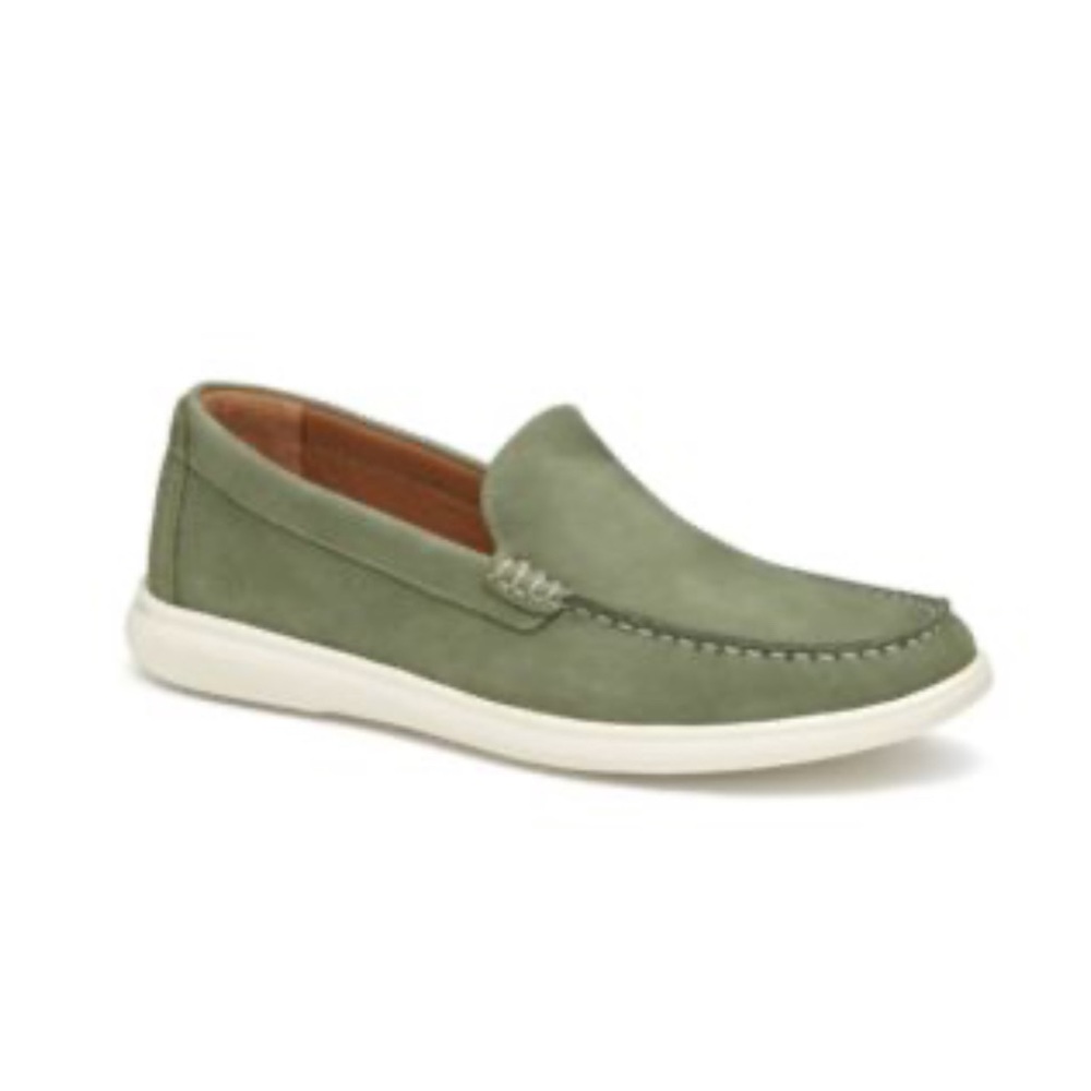 Johnston & Murphy Brannon Men's Green Loafers Venetian 9.5 MADE IN BRAZIL
